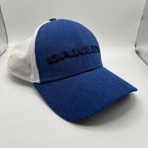 New Era 9Forty White Blue Mesh Oakley Trucker Hat Size OSFM